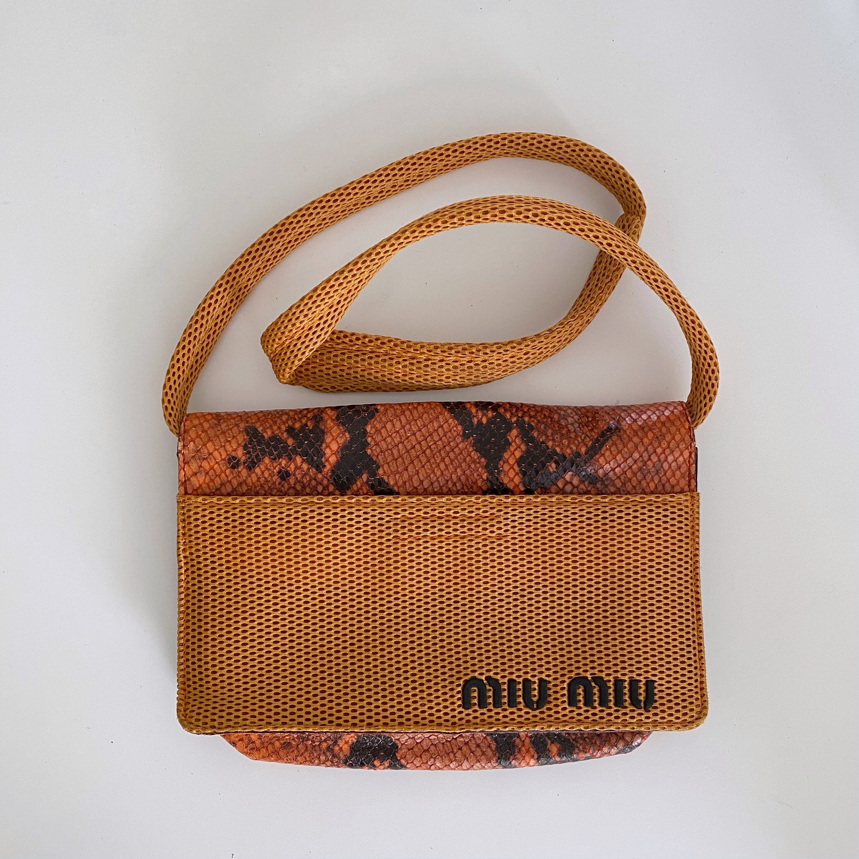 Miu Miu 1999 FW Python Mesh Orange Crossbody Bag - Etsy Miu Miu 1999 FW Python Mesh Orange Crossbody Bag - Etsy