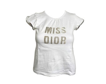 Authentic Dior Miss Dior Logo White T-Shirt