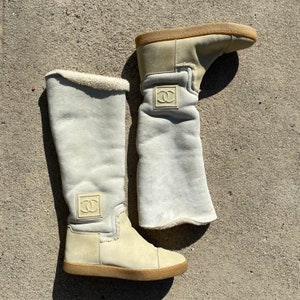 Chanel White Boots 