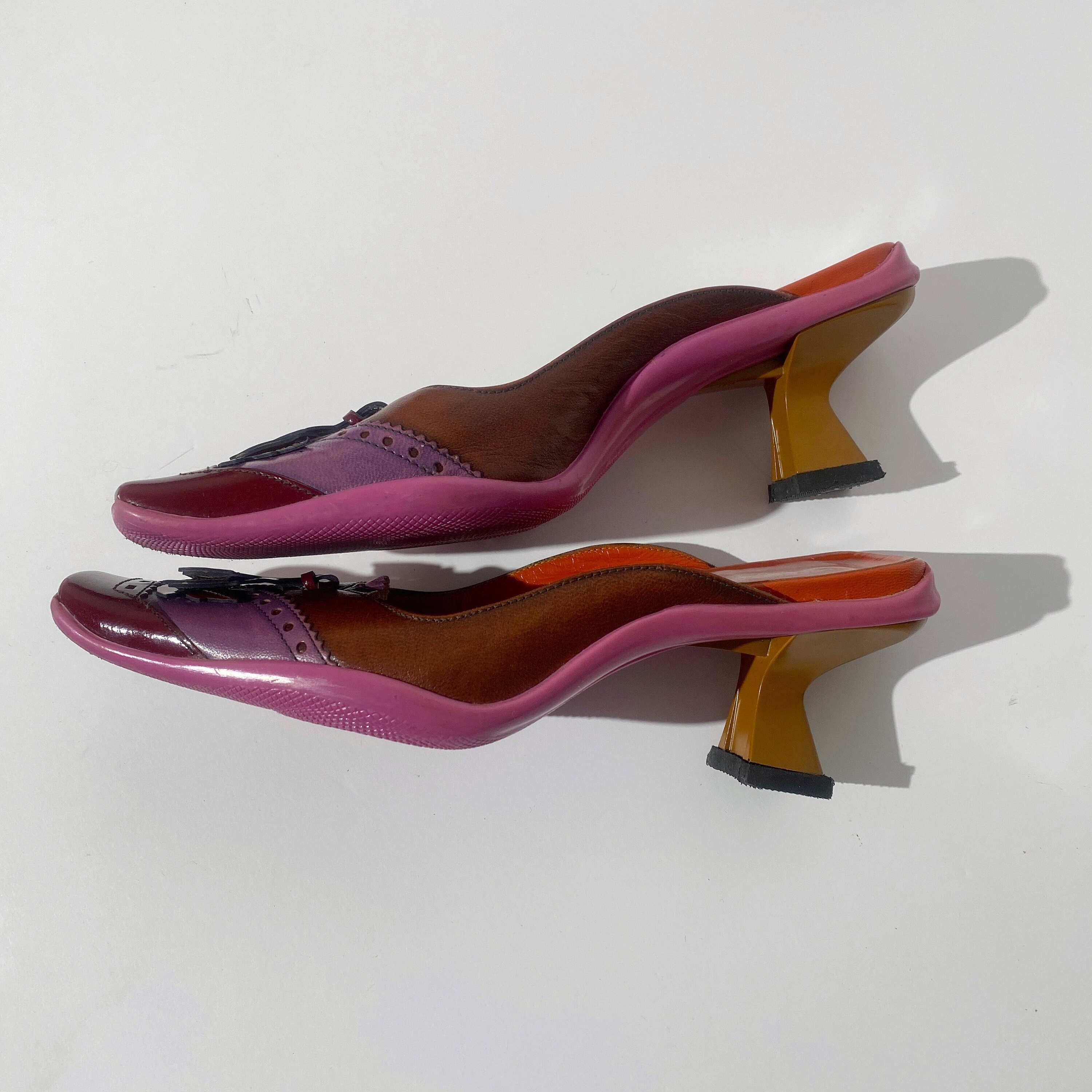 Prada 1999 AW Pink / Purple Acorn Pointed Square Toe Heels