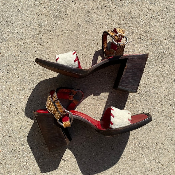 Miu Miu 1998 SS Cow Pony Fur Block Heels - image 8