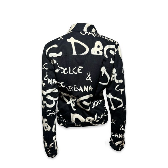 Dolce and Gabbana 2000s Graffiti Logo Jacket Black - Etsy