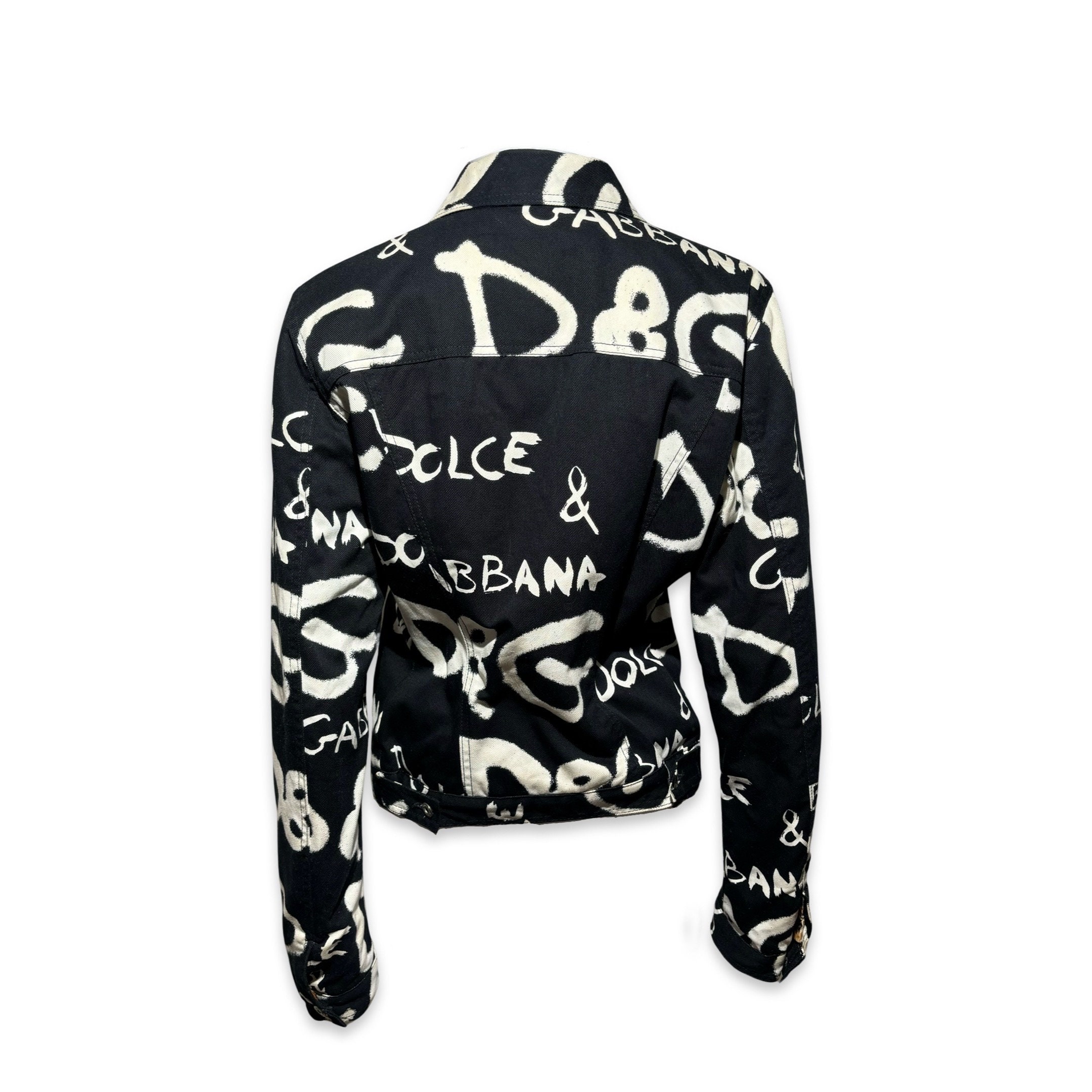 半額満載！スーパーSALE グランドセール！ Dolce and Etsy - Black Jacket Logo Graffiti 2000s Gabbana ジャケット・アウター
