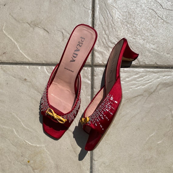 Prada cheap bow mules