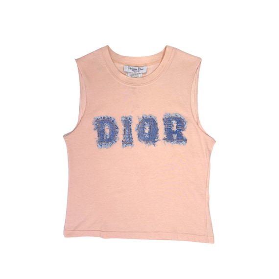 Dior 2003 Denim Logo Logo Print Pink Tanktop - Etsy