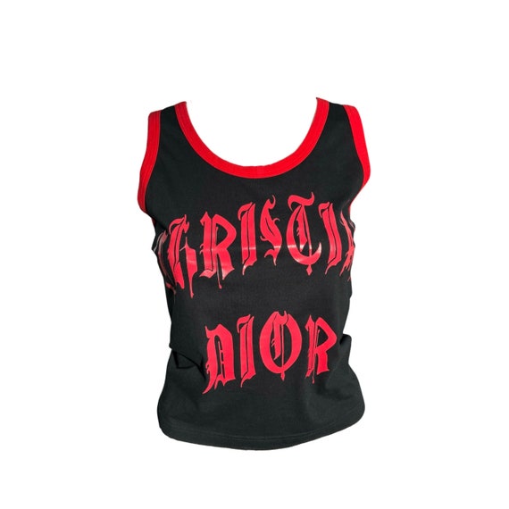 Dior 2002 Spring Gothic Logo Red Tank John Galliano - Etsy Dior 2002 Spring Gothic Logo Red Tank John Galliano - Etsy