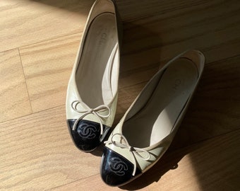 Vintage Chanel Metallic Gold Gripoix Beaded Ballet Ballerina Flats Shoes EU 36 US 5/5.5