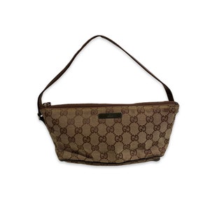 gucci brown canvas boat pochette