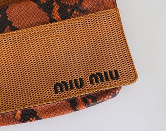 小物 FW2000 MIU MIU PYTHON WALLET Miu Miu 1999 FW Python Mesh Orange Crossbody Bag - Etsy