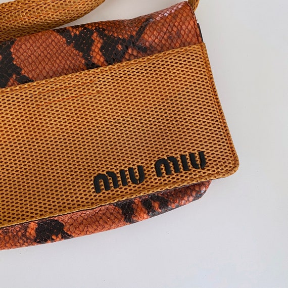 Miu Miu 1999 FW Python Mesh Orange Crossbody Bag - image 3