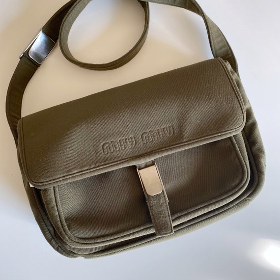 Miu Miu 90s Khaki Crossbody Bag - Etsy Miu Miu 90s Khaki Crossbody Bag - Etsy