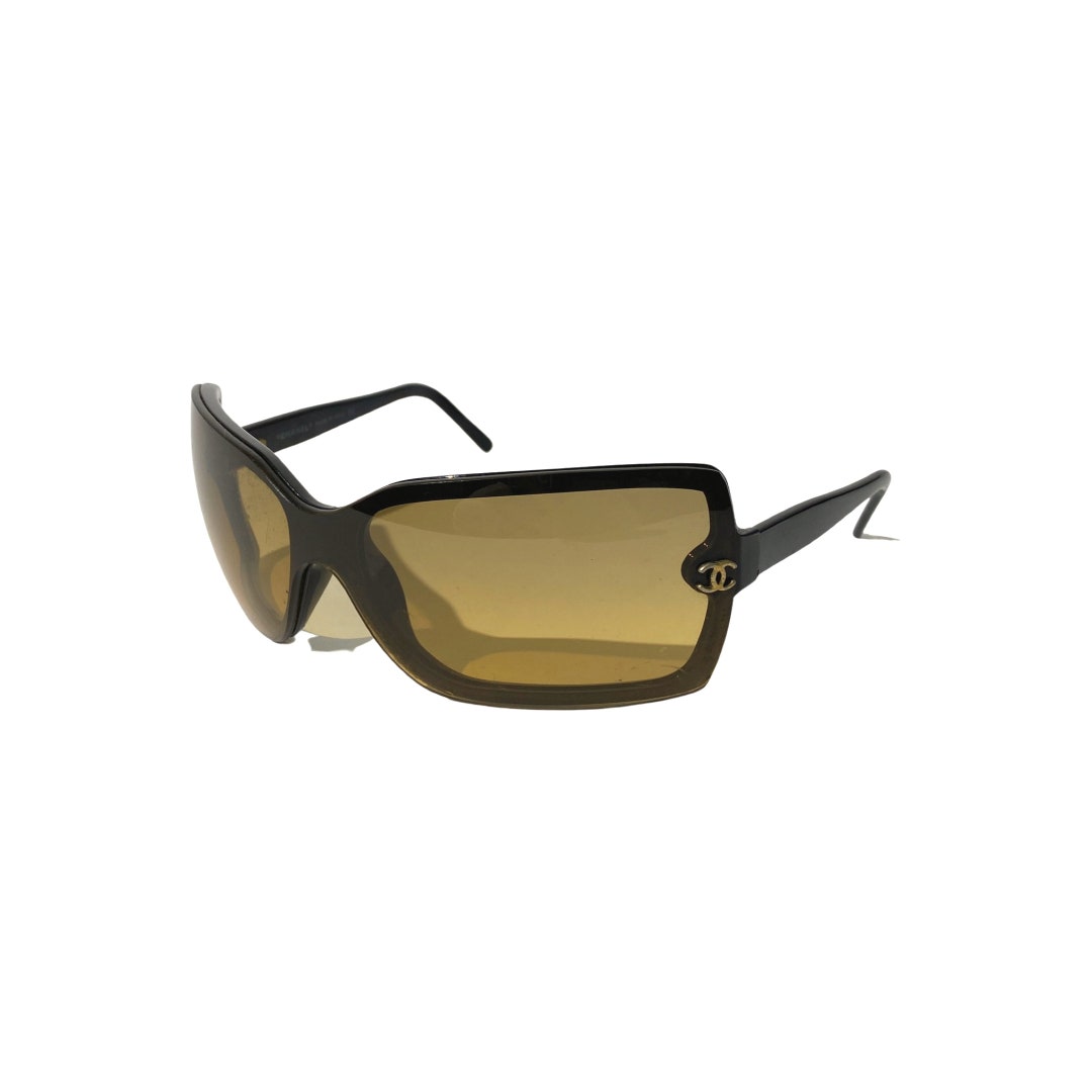 Chanel 2000s 5065 Oversized Yellow Black Sunglasses - Etsy