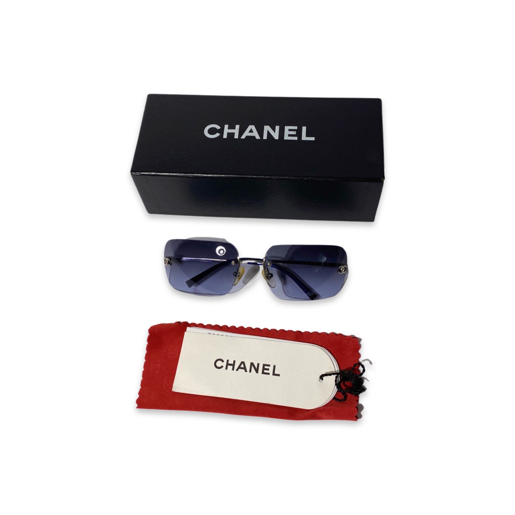 Chanel 4017 CC Mark Navy Blue Rimless Sunglasses -  Denmark