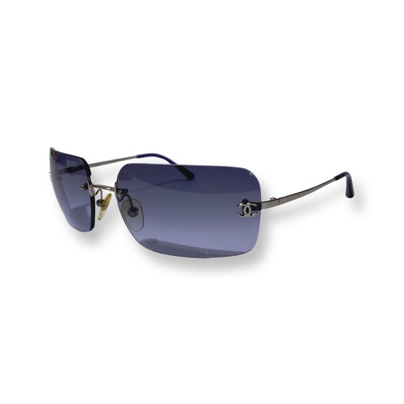 Chanel 4017 CC Mark Navy Blue Rimless Sunglasses -  Denmark