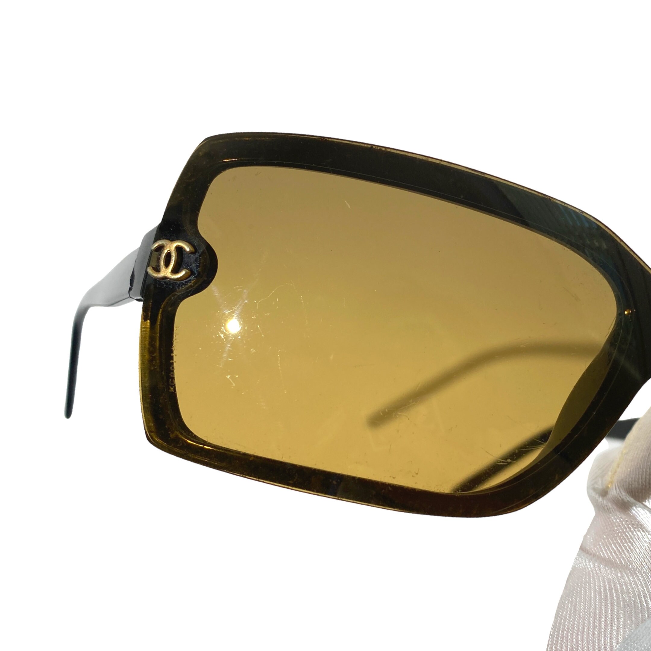 Chanel 2000s 5065 Oversized Yellow Black Sunglasses - Etsy