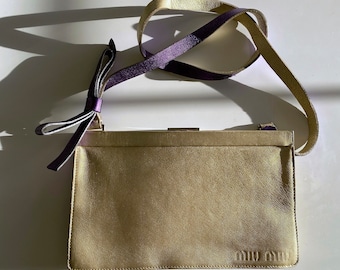 Miu Miu Archive 2000 SS Vintage Metallic Leather Handbag - Etsy
