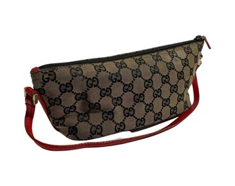 Vintage Gucci Monogram Pochette Bag (Brown)