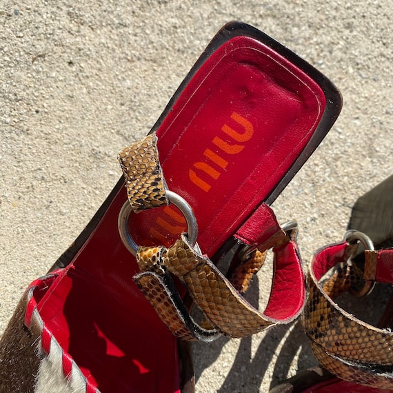 Miu Miu 1998 SS Cow Pony Fur Block Heels - image 3