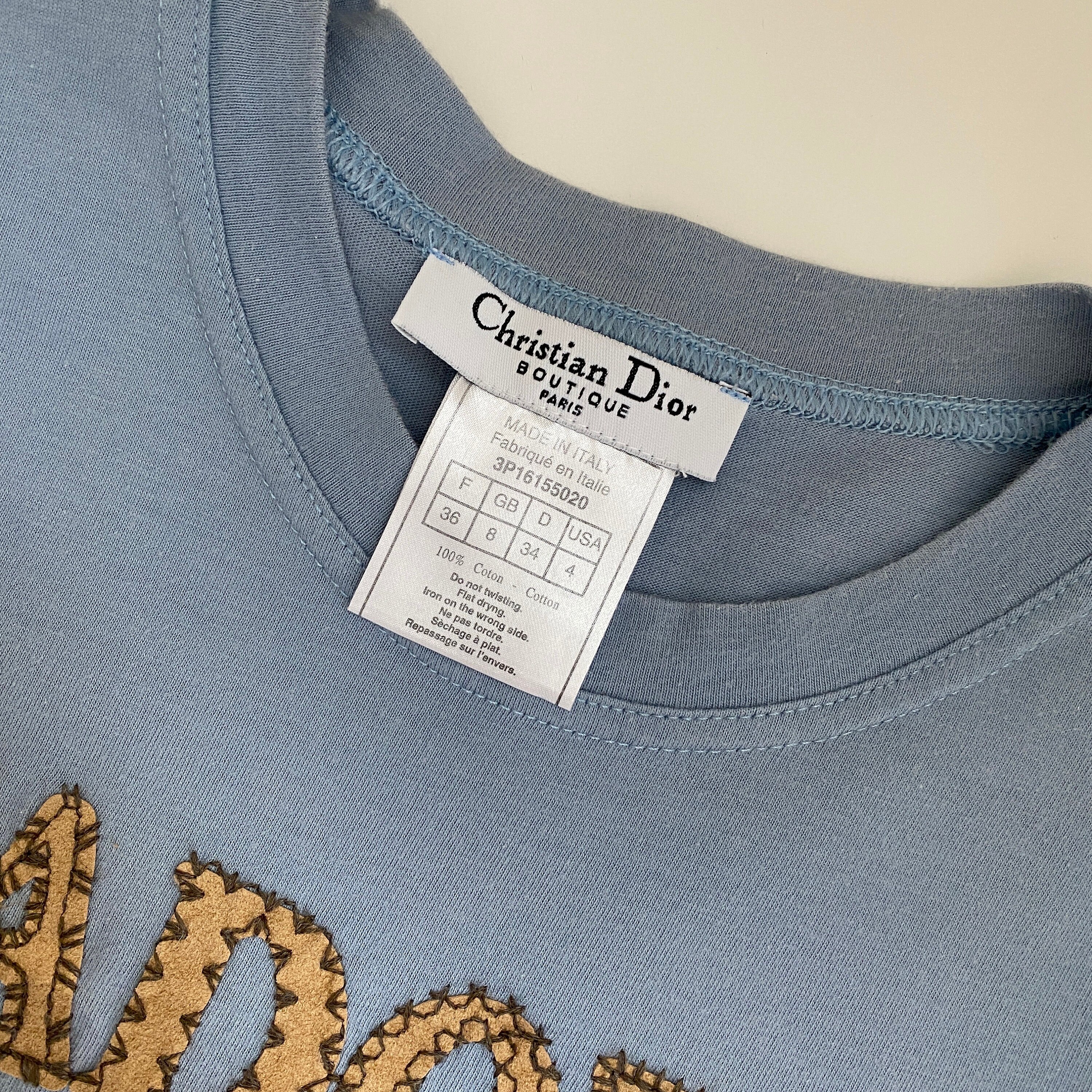 Dior 2003 J'adore Dior Blue T-shirt - Etsy Dior 2003 J'adore Dior Blue T-shirt - Etsy