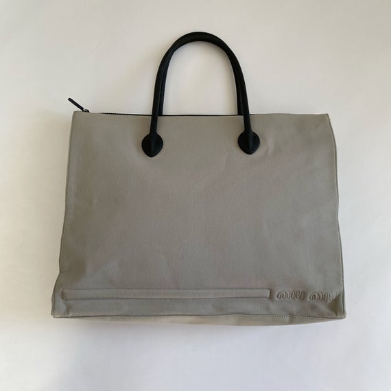 Miu Miu 1999 FW Gray Blue Tote Bag - image 1