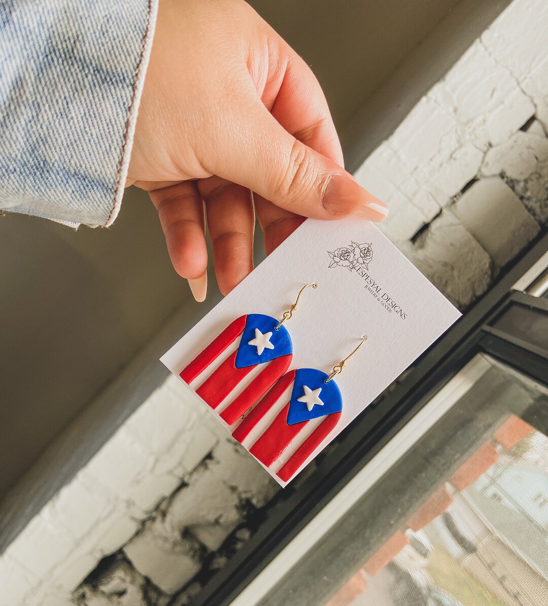 Bandera De Puerto Rico Dangles/ Clay Earrings/ Puerto Rico Etsy