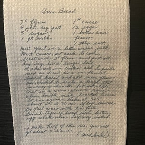 La tua calligrafia personalizzata su uno strofinaccio