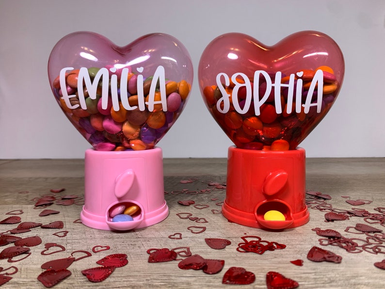 Personalized Candy Dispenser Valentines Day Heart Snack/candy Dispenser