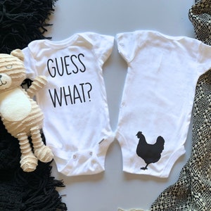 Guess What Chicken Butt Onesies® - Unisex Baby Onesie, Funny Onesie, Rae Dunn Inspired, Baby Shower Gift
