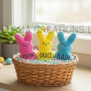 Personalized Easter Peep Plushie: Mini 7" Easter Basket Stuffer