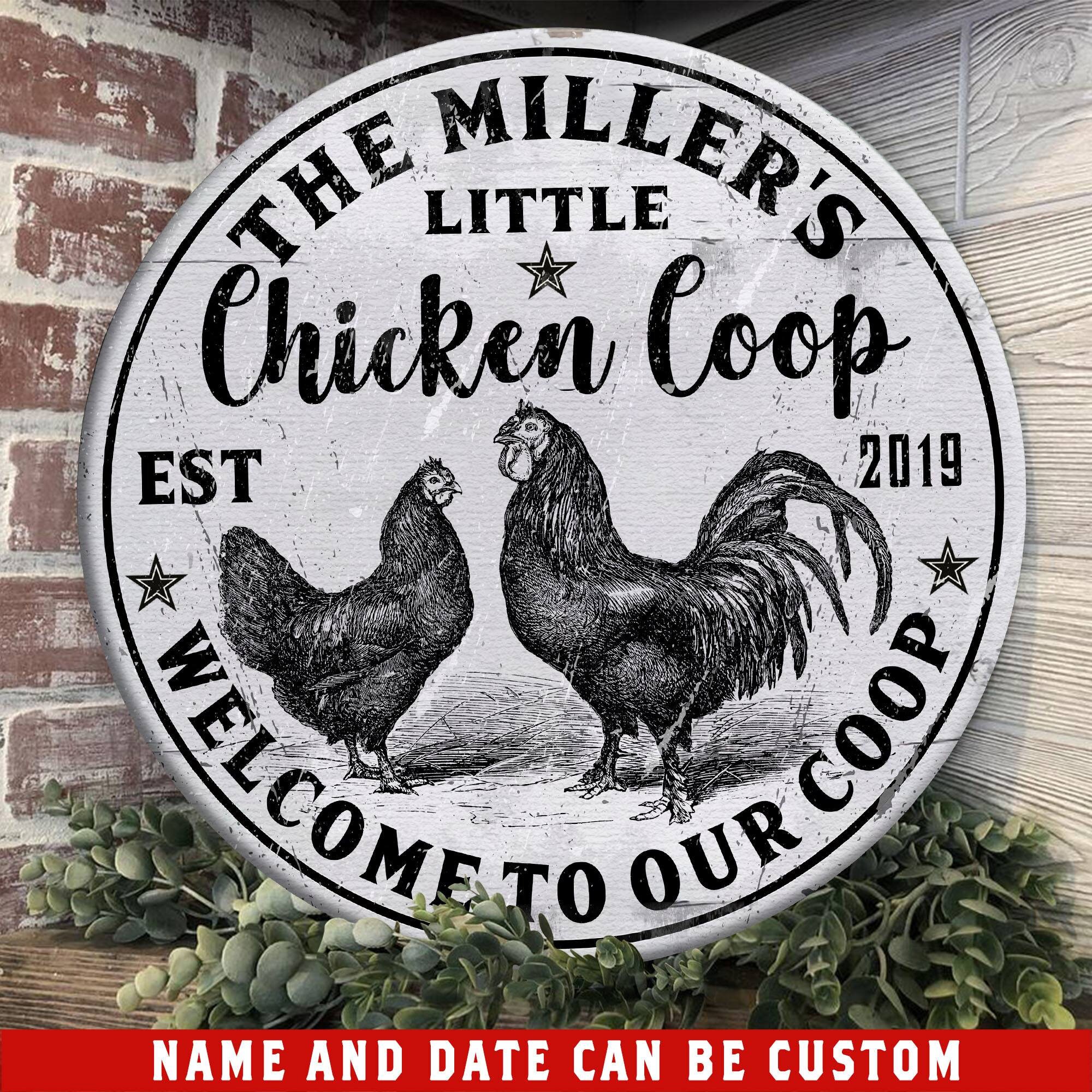 BUY 1 GET 1 Personalized Chicken Coop Wood Sign Custom Hen Etsy