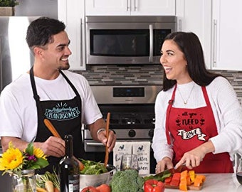 Mr and Mrs Apron Wedding Gift and Newlywed Anniversary, Bridal Shower Gift His and Her apron,  anniversary gifts for couples