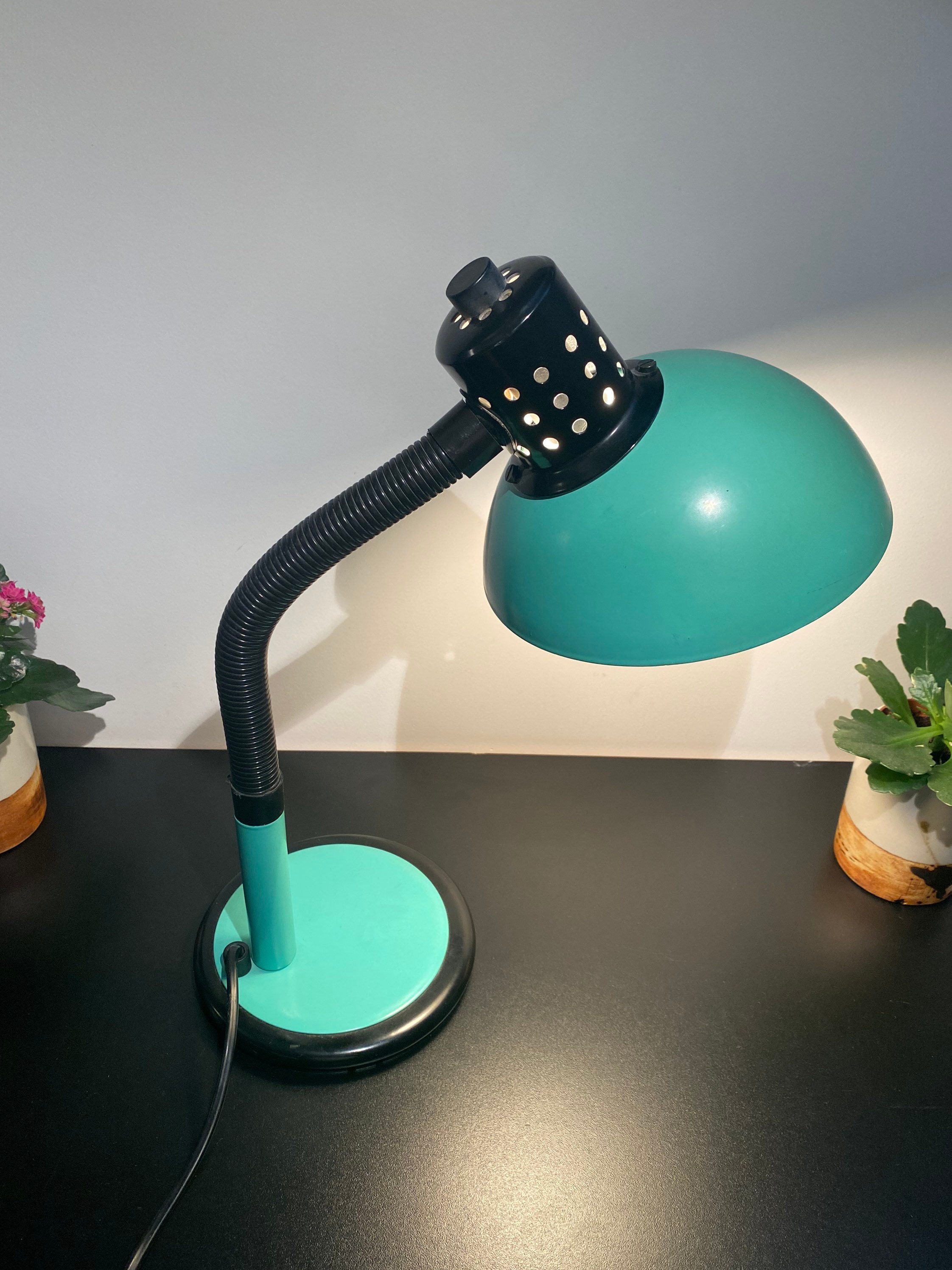 Lampe Bureau Aluminor Vert Menthe Made in France Plastique Space Age Veilleuse Vintage 1980 Enfant C