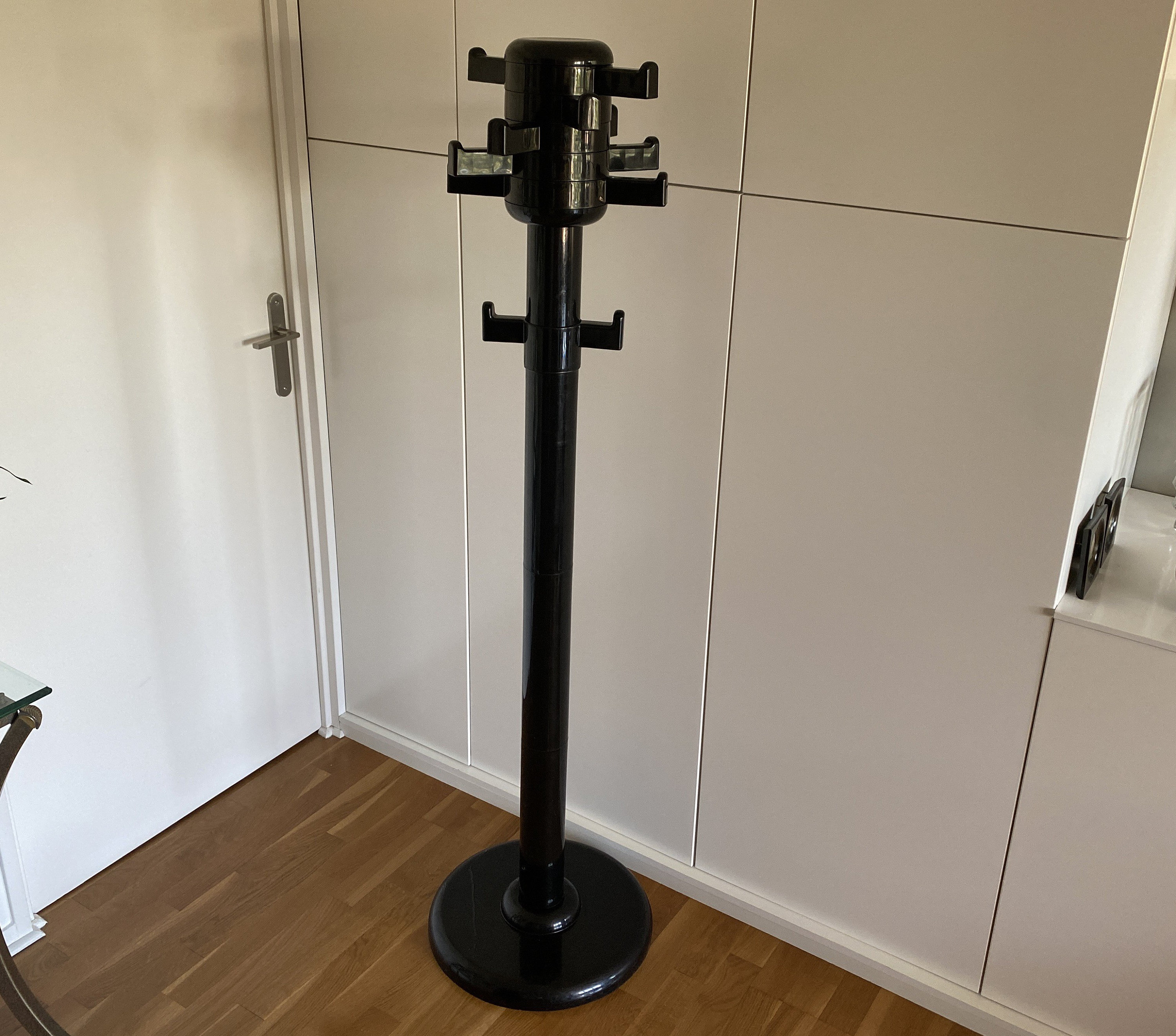 Rare Porte Manteaux Myers Plastique Noir Vintage 1970 Made in Uk Hauteur 1, 83 M Envoi Happy Post