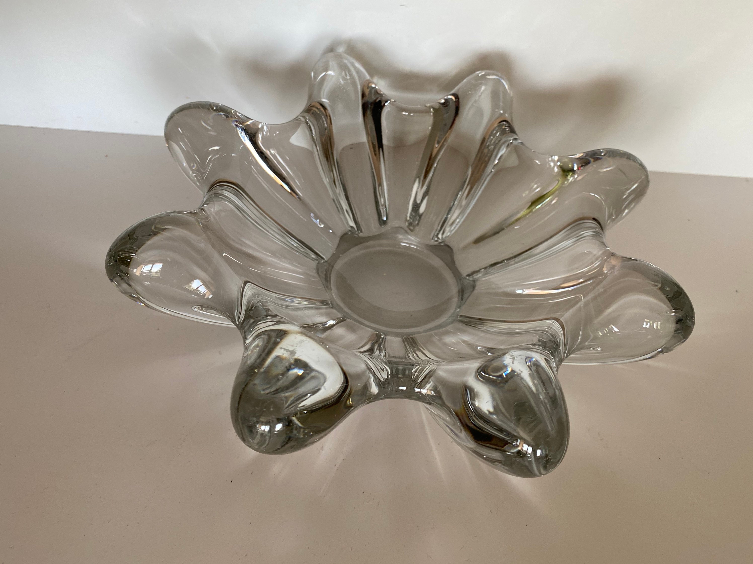 Vide Poche Cristal Vintage Années 1960 French Moderniste Brutaliste Antique