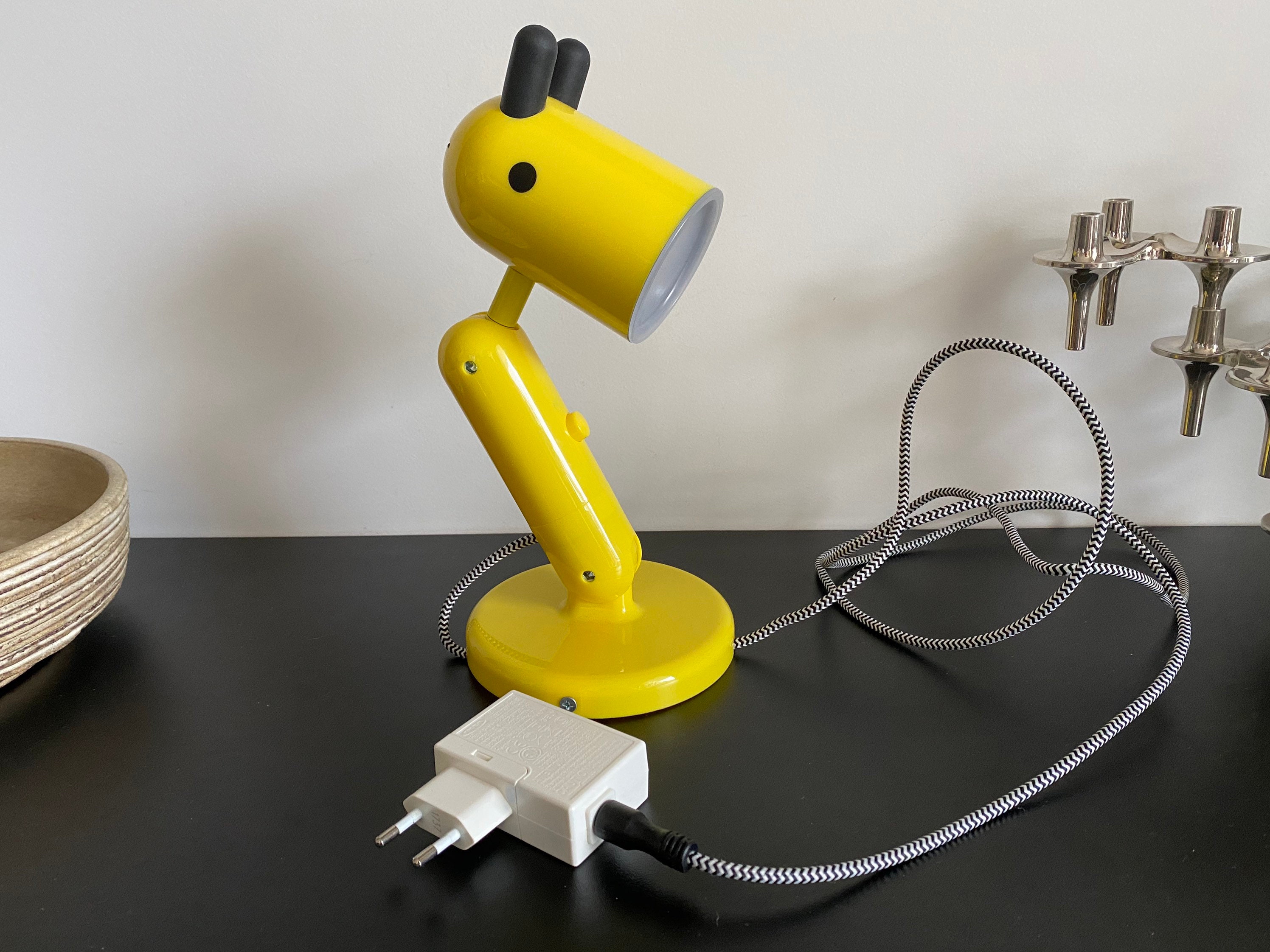 Lampe Applique Ikea Krux Jaune Led Enfants Vintage Plastique Articulée, 2000 à Poser Suspendre Bedsi