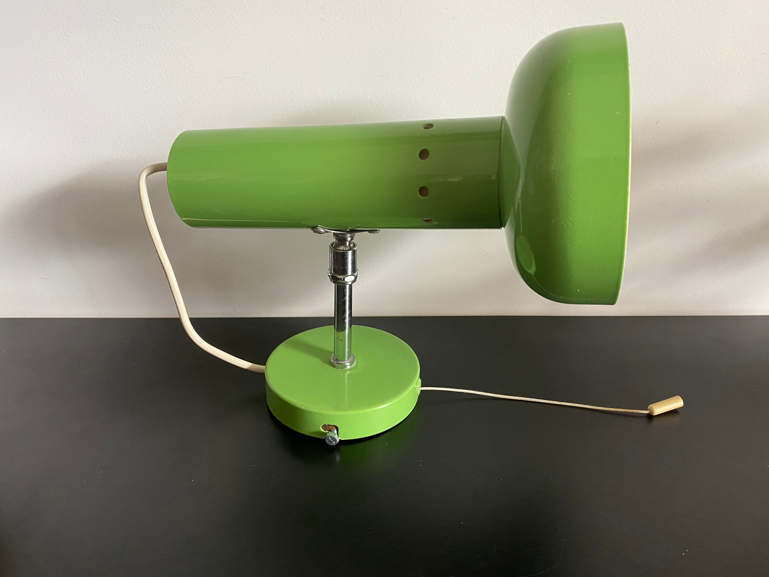 Lampe Spot Vert Pomme, Rond, Vintage 1970 Wall Sconce Acid Apple Green Bedside Table Lamp Sconce