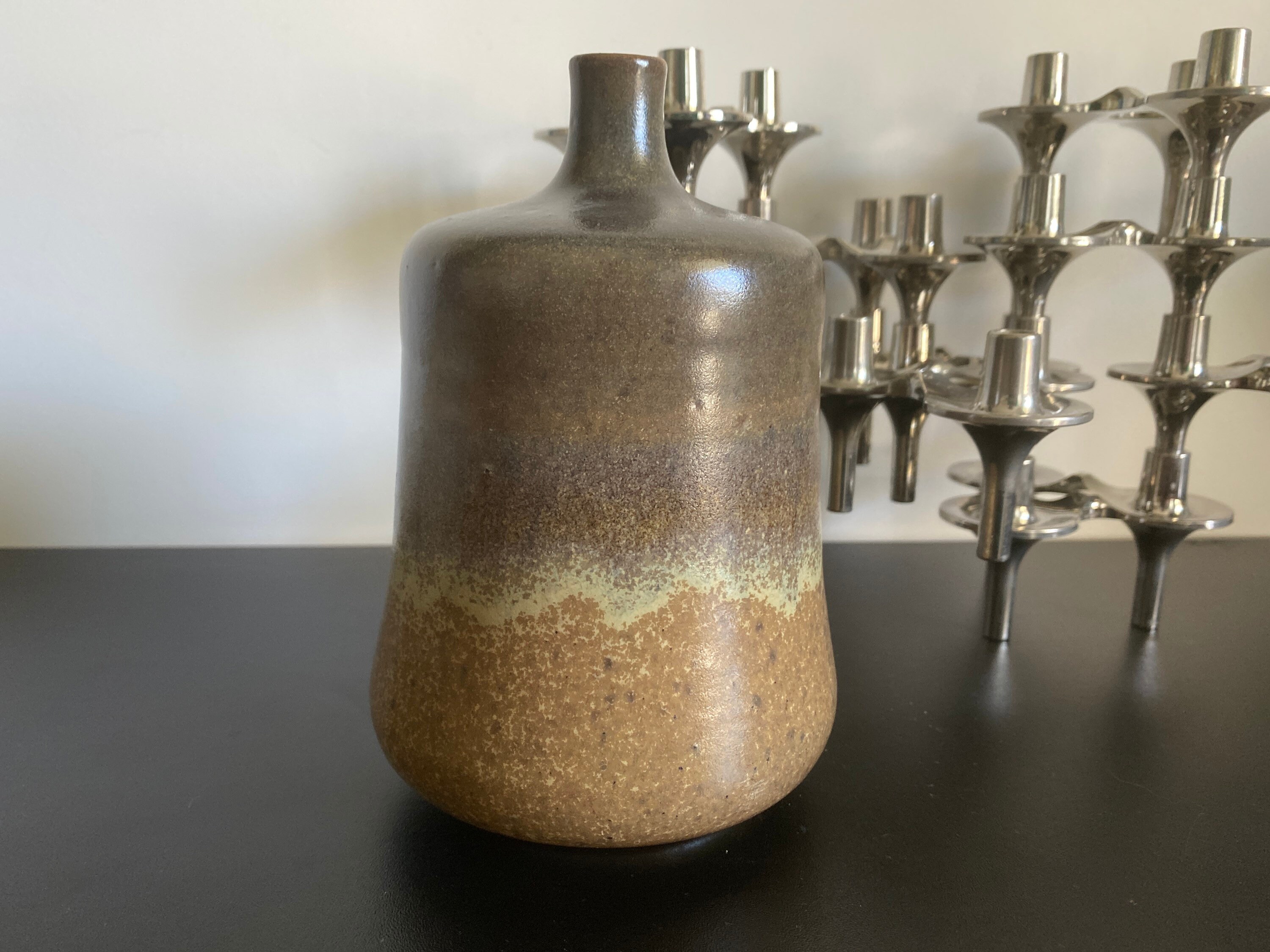 Vase Céramique Jean Leclerc Vallauris Vintage Années 70 French Sandstone Midcentury Brutaliste Shabb