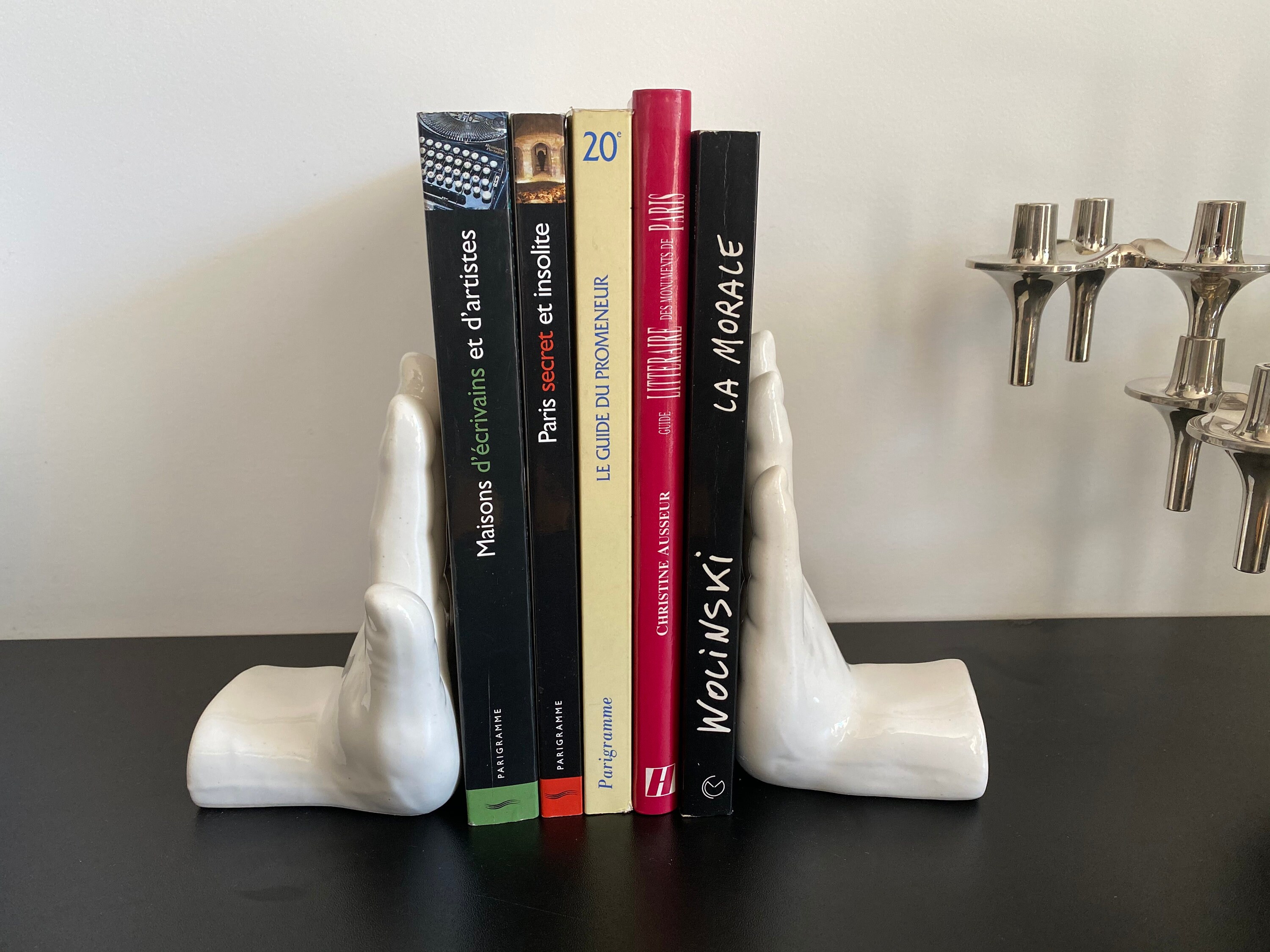 Serre Livres Main Céramique Vintage 1980 France