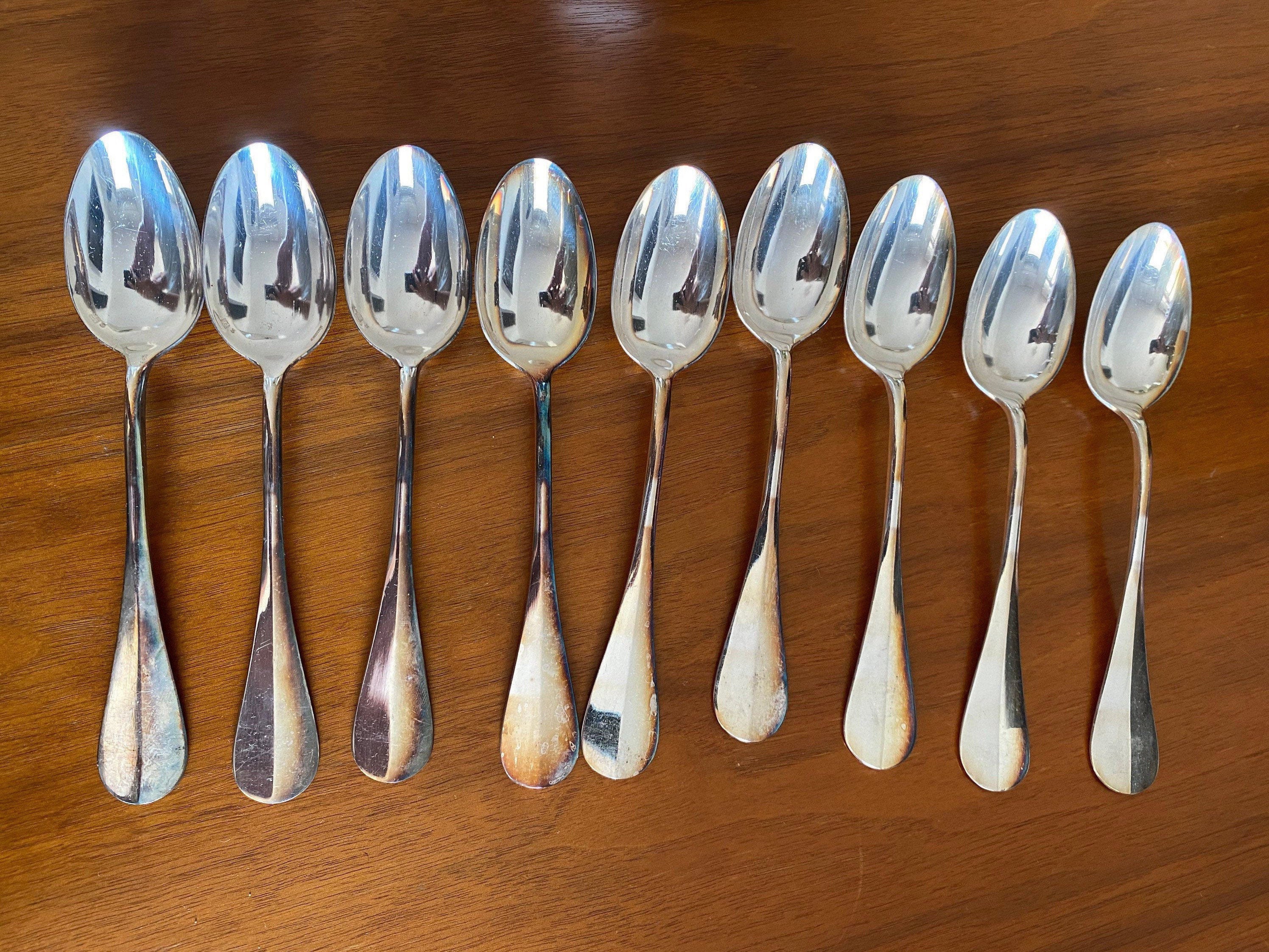 Cuillères Ercuis Entremets Orfèvrerie Francaise France Métal Argenté Français Vintage