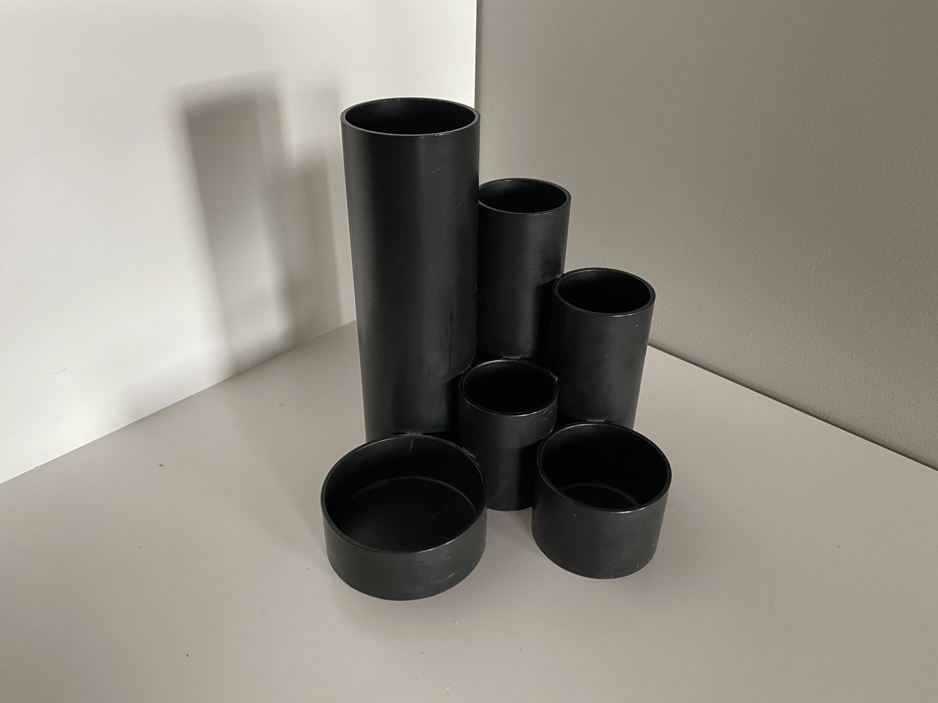 Organiseur Bureau Vintage Plastique Noir Deyhle Allemagne Ouest 1960 Pvc Pencil Case Pot A Crayons