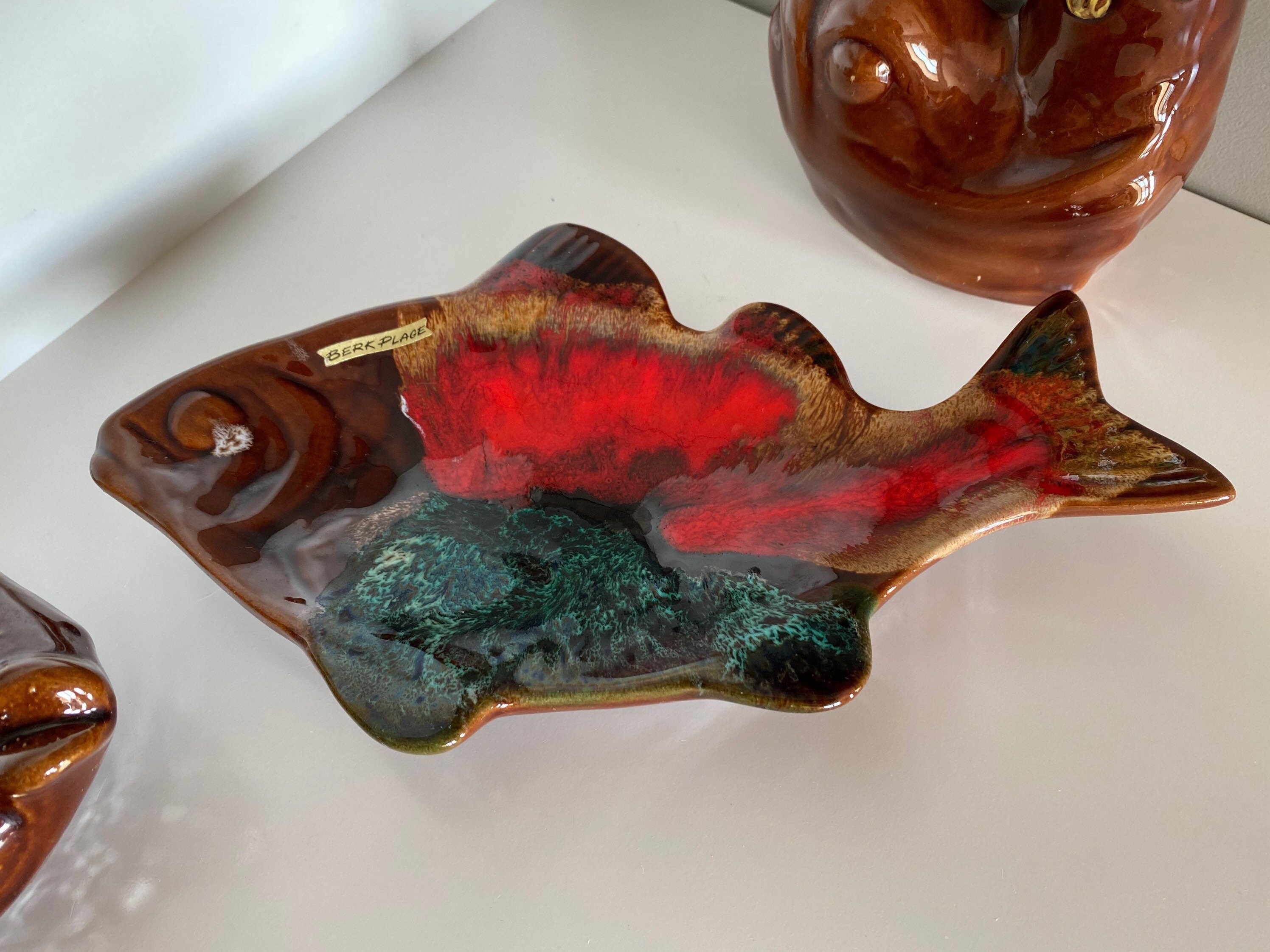 Coupe Céramique Poisson de Vallauris Vintage Années 1950 Mcm French Ceramic Fish Bowl Midcentury Bru