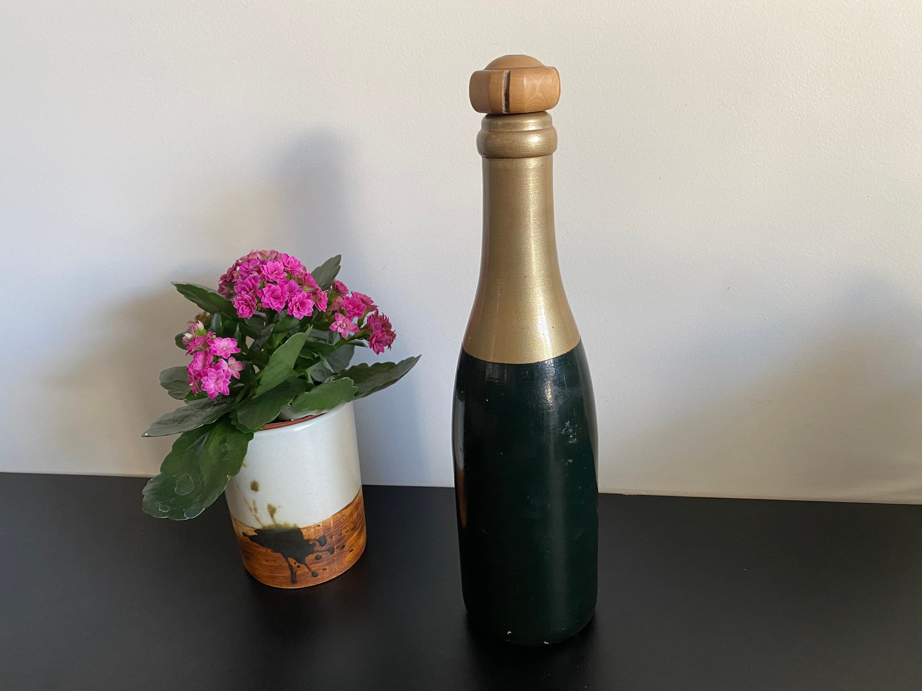 Poivrier Marlux Made in France Vintage 1950 en Bois Forme V'bouteille Champagne Bouchon Buis Traditi