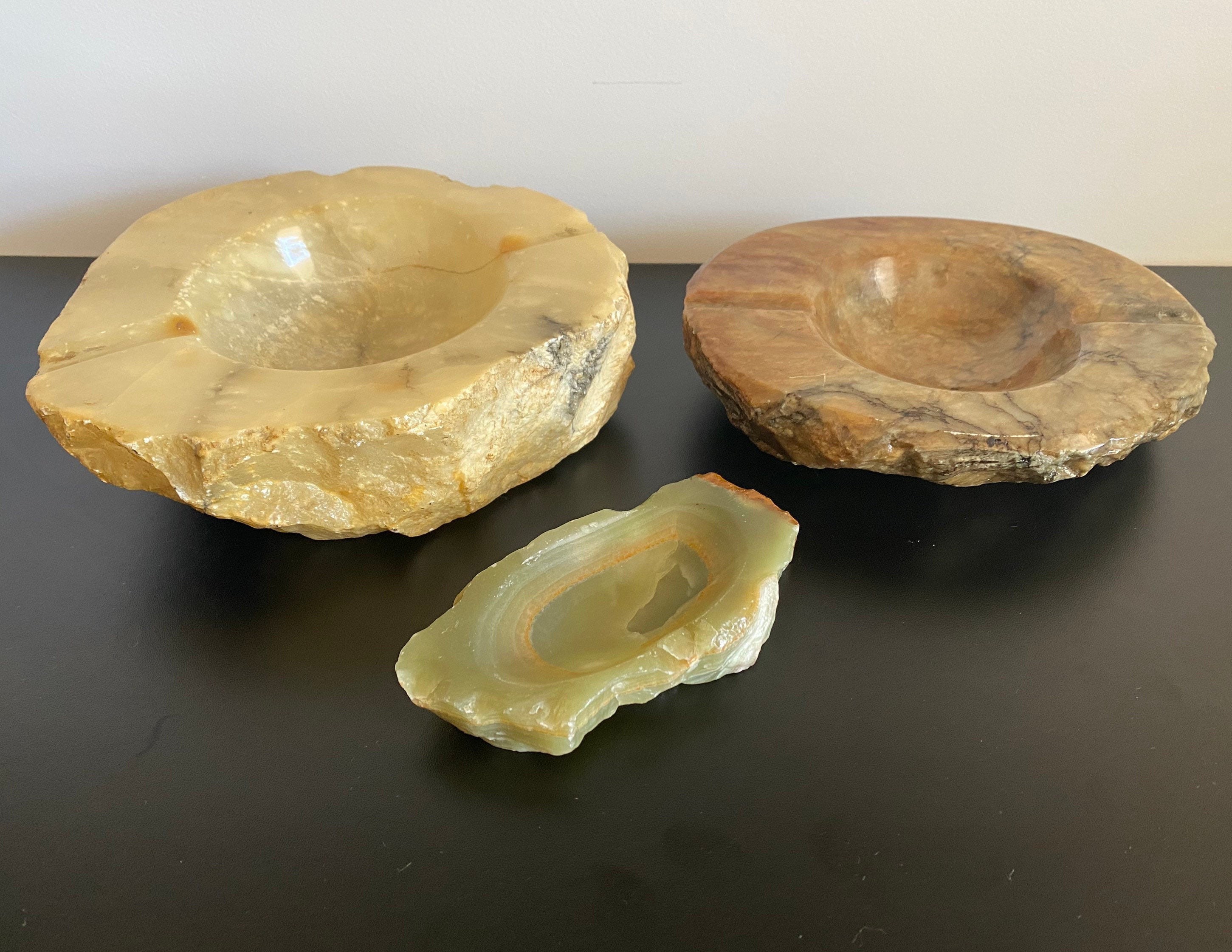 Vide Poches en Pierre Sculptée Véritable, Au Choix, Vintage 70S 1970 French Deco Modernist Brutalist