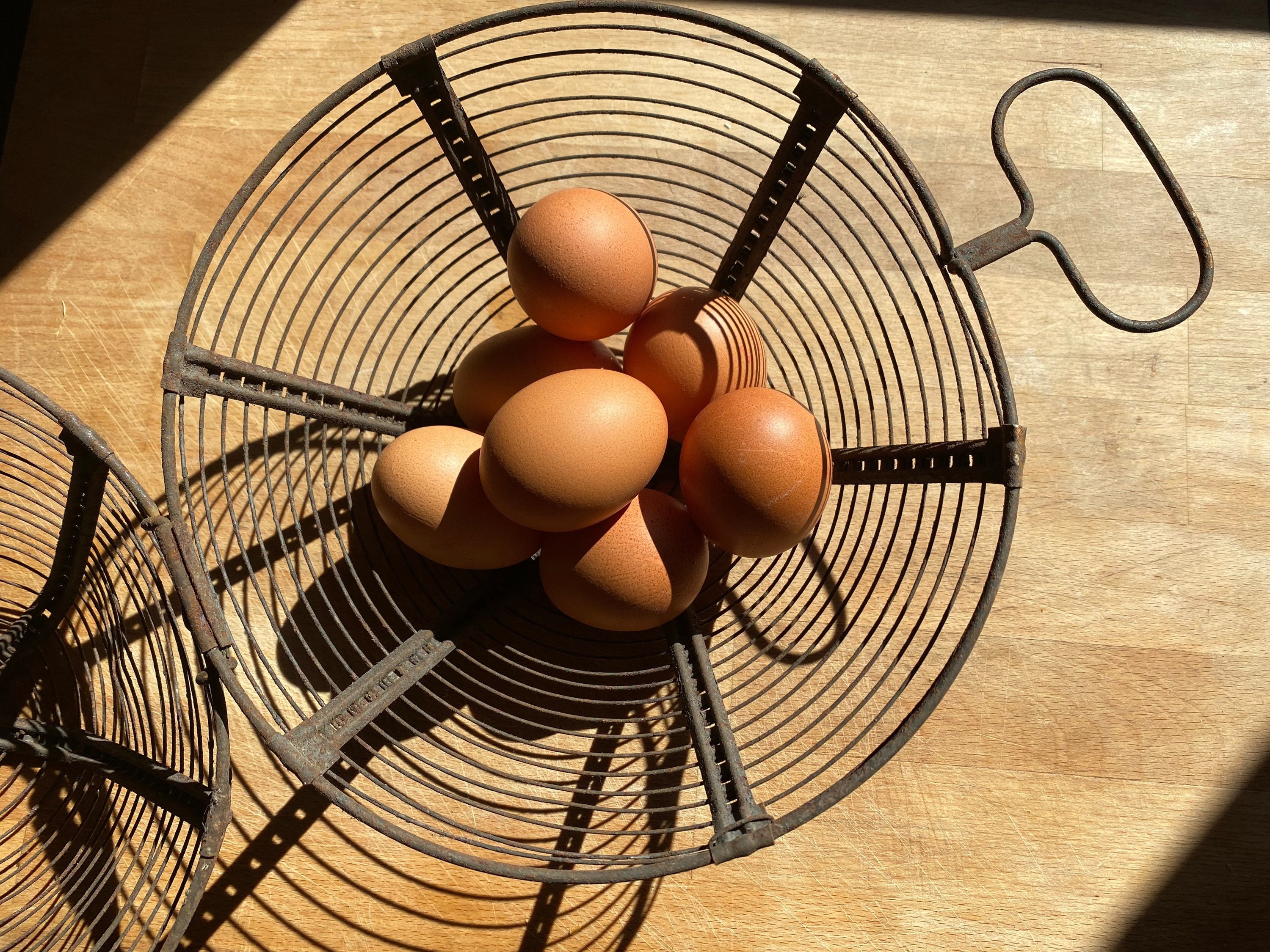 Panier à Salade ou Oeufs Vintage Des Années 1920 French Basket Eggs Shabbychic Retro Deco Antique An