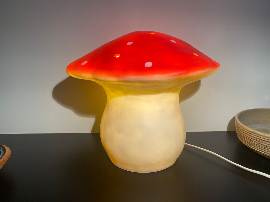 Vintage Heico Egmont Toys Red Mushroom Lamp 1990 Etsy