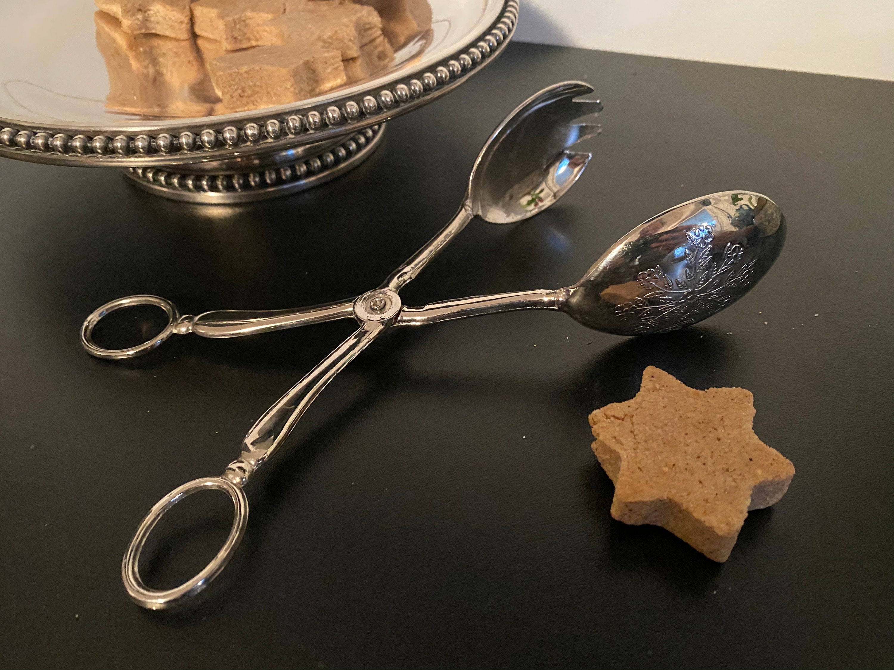 Pince à Gateaux en Métal Argenté Vintage 1950 Silverware Antique Serving Set Cake French Silver Silv