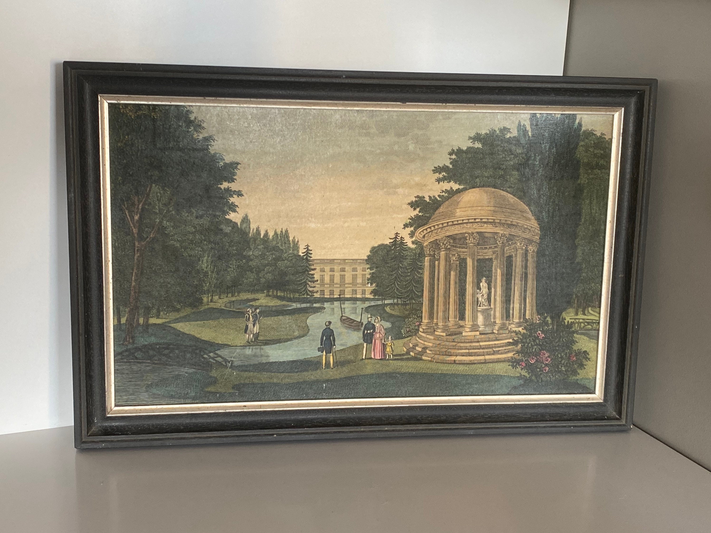 Gravure Encadrée Bois Gravure Ancienne Colorée Autriche Époque Xixeme Dessin Autriche Autrichien Ant