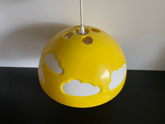 Lustre Ikea Skojig Champignon Jaune Nuages 1990 Epuise Child Etsy France