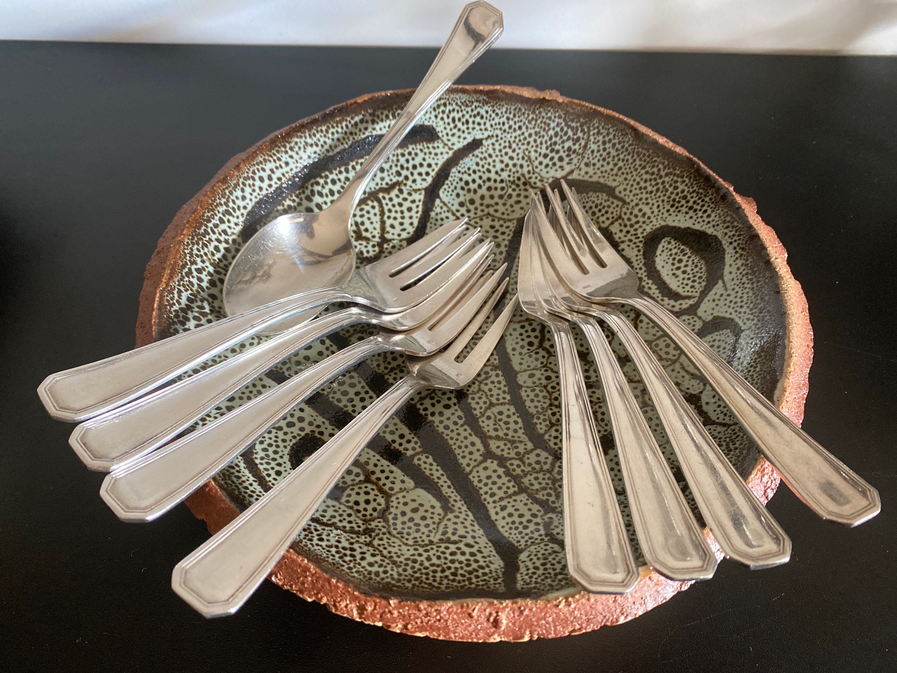 Fourchettes Gateau Métal Argent Français Vintage 1920 Antique Oysters Forks Silver Plated Flatware C