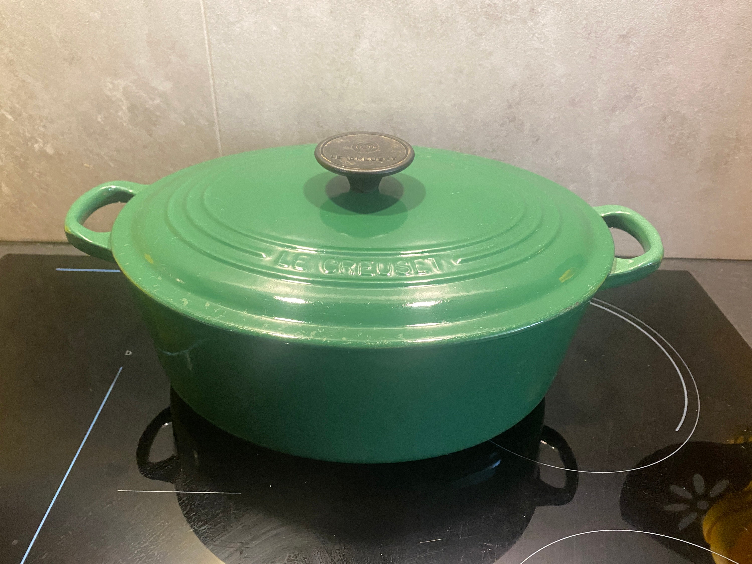 Le CREUSET Green Cast Iron Casserole 27 3.5 Liters Design 9 Etsy